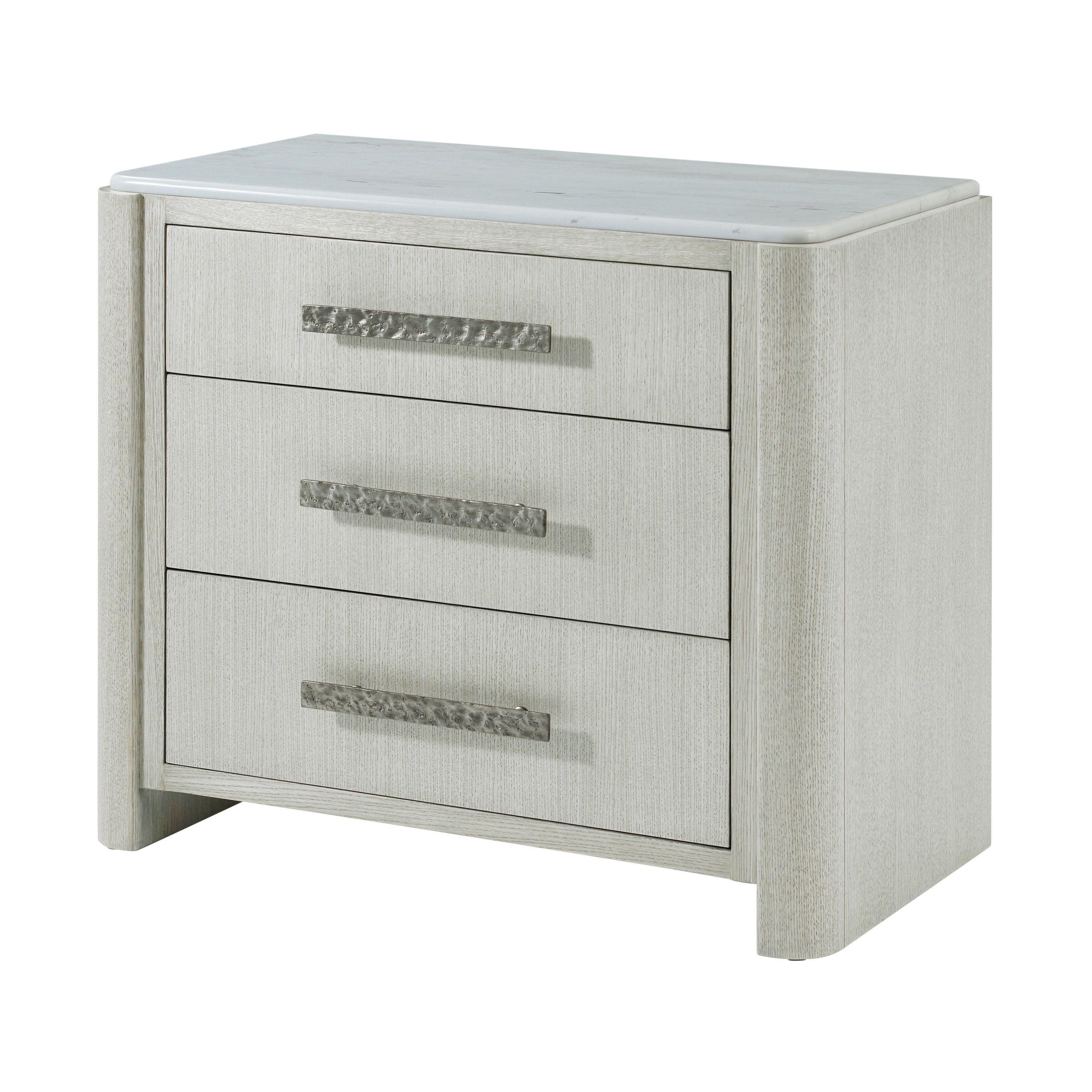 Theodore Alexander Essence Three Drawer Marble Top Nightstand