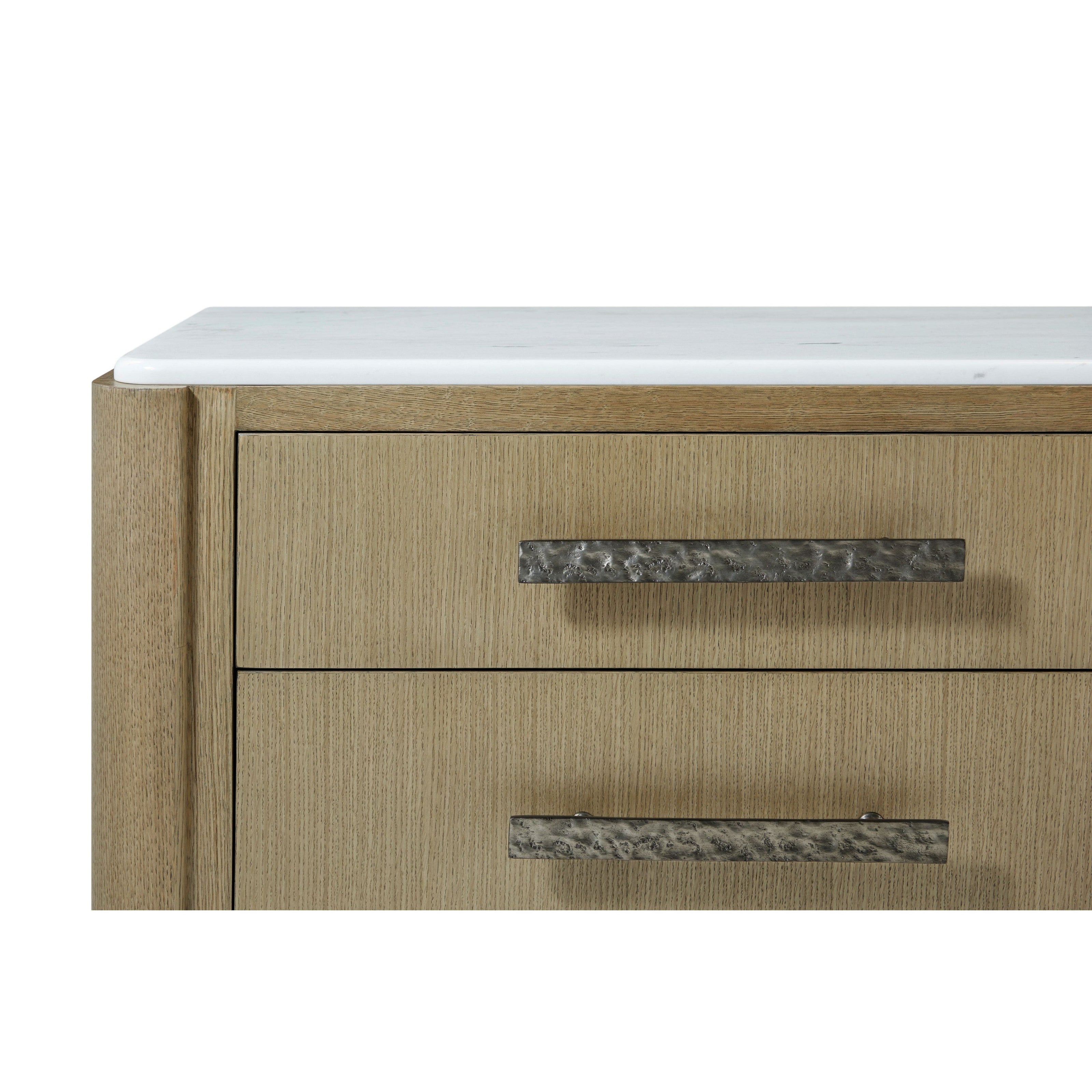 Theodore Alexander Essence Three Drawer Marble Top Nightstand