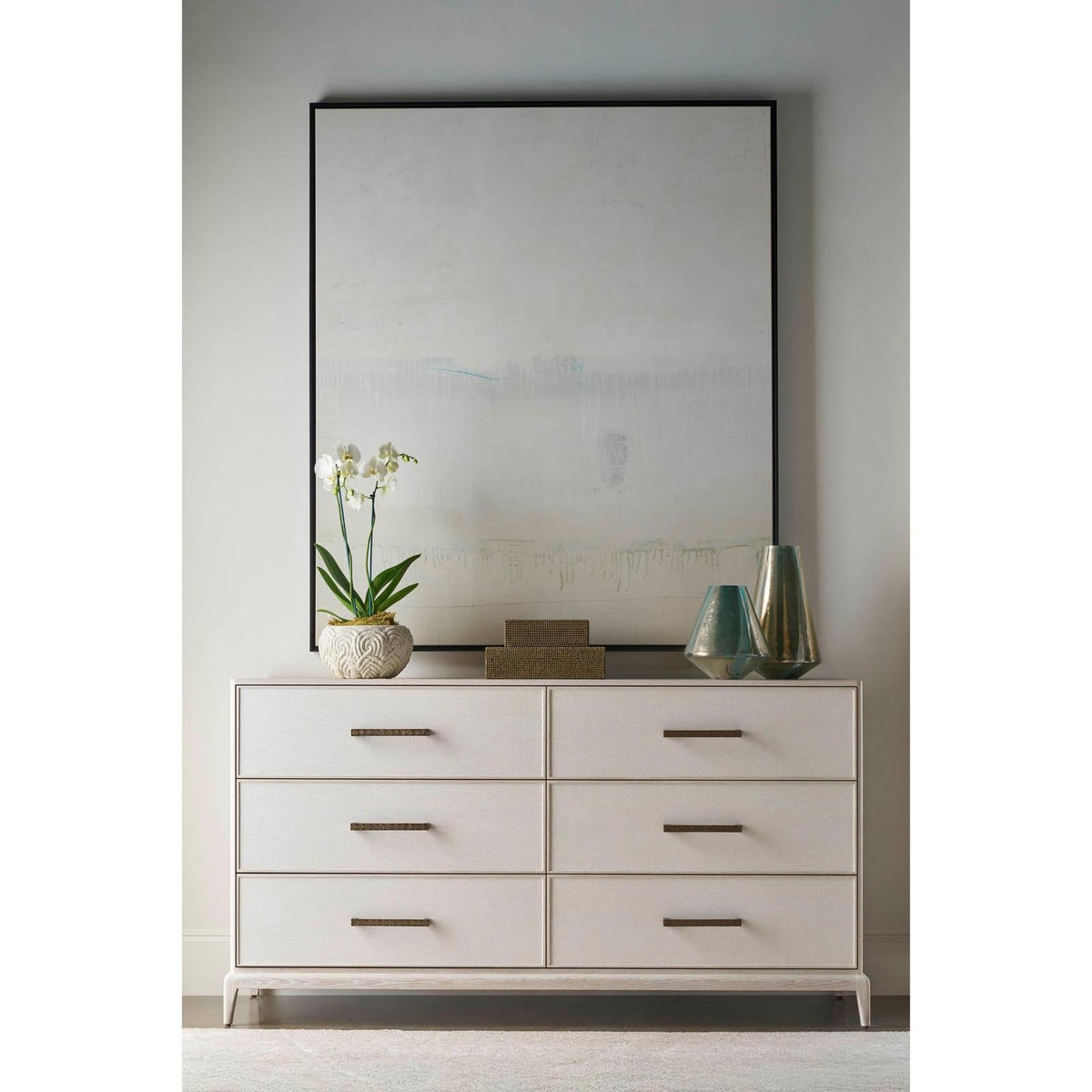 Theodore Alexander Coastal Townsend Dresser with Wallpaper