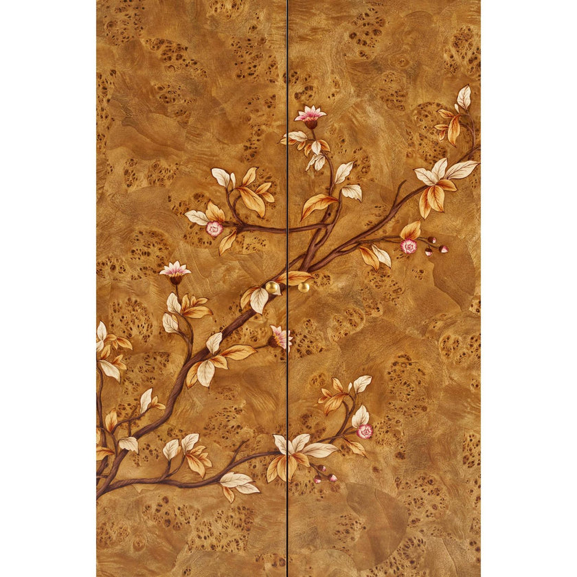 Theodore Alexander Perch Burl Flora Bar Cabinet