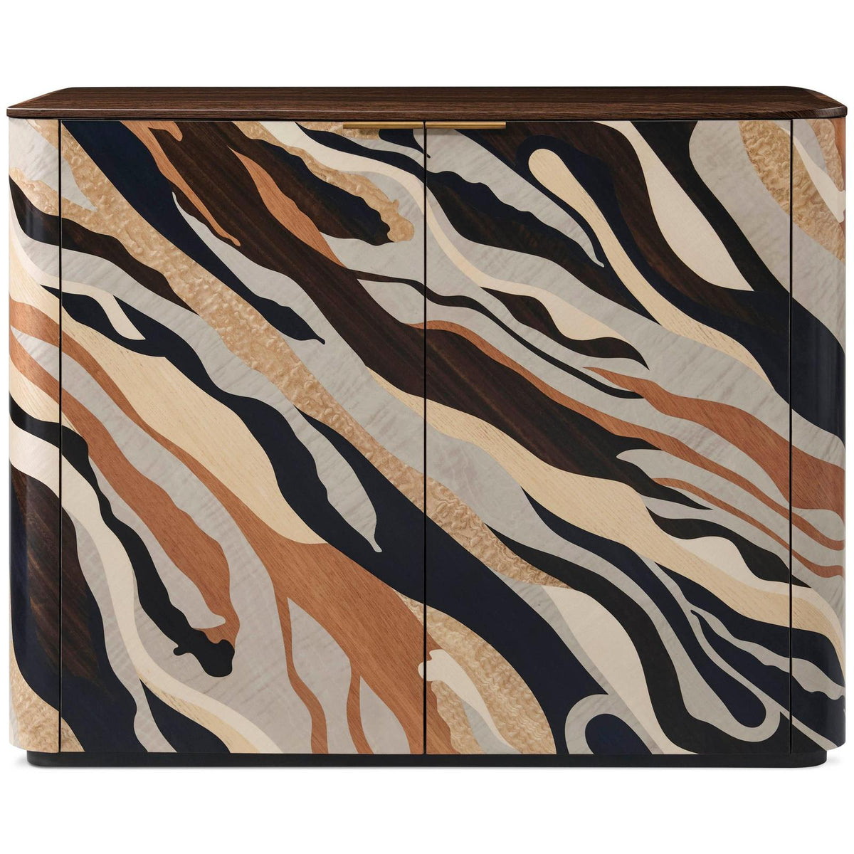 Theodore Alexander Orbis Driftline Cabinet with Wood Top
