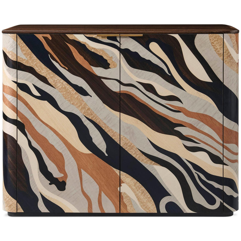 Theodore Alexander Orbis Driftline Cabinet with Wood Top