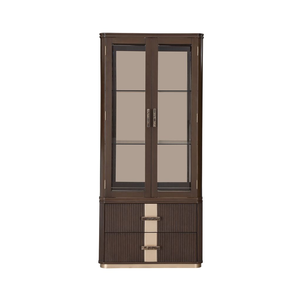Michael Amini West Kensington Display Cabinet - Medium Espresso