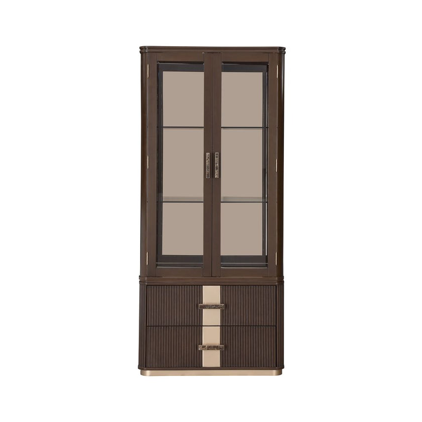 Michael Amini West Kensington Display Cabinet - Medium Espresso