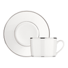 Christofle Albi Porcelain Tea/Coffee Cup And Saucer Platinum