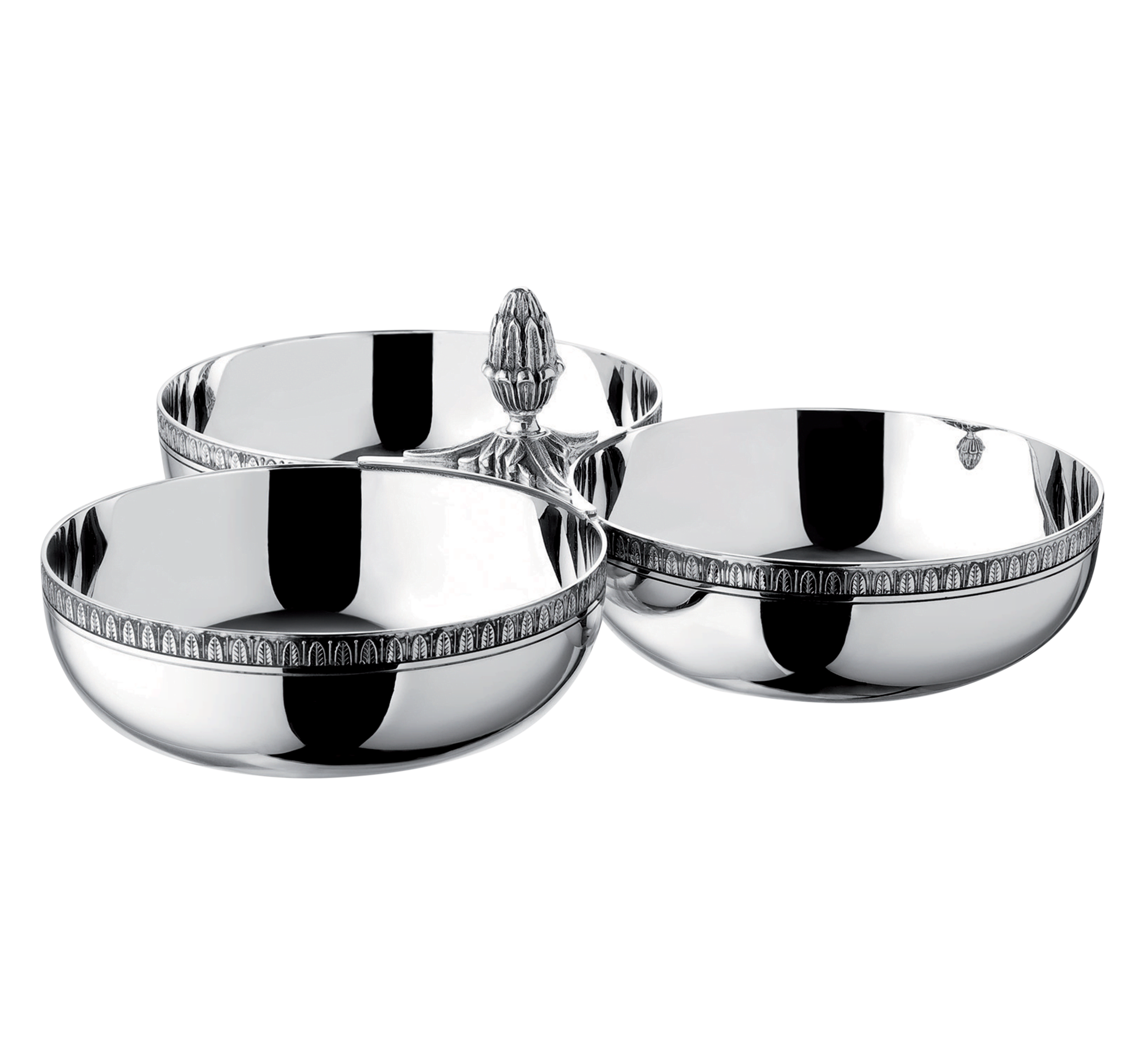 Christofle Malmaison Silver-Plated 3-Bowl Server