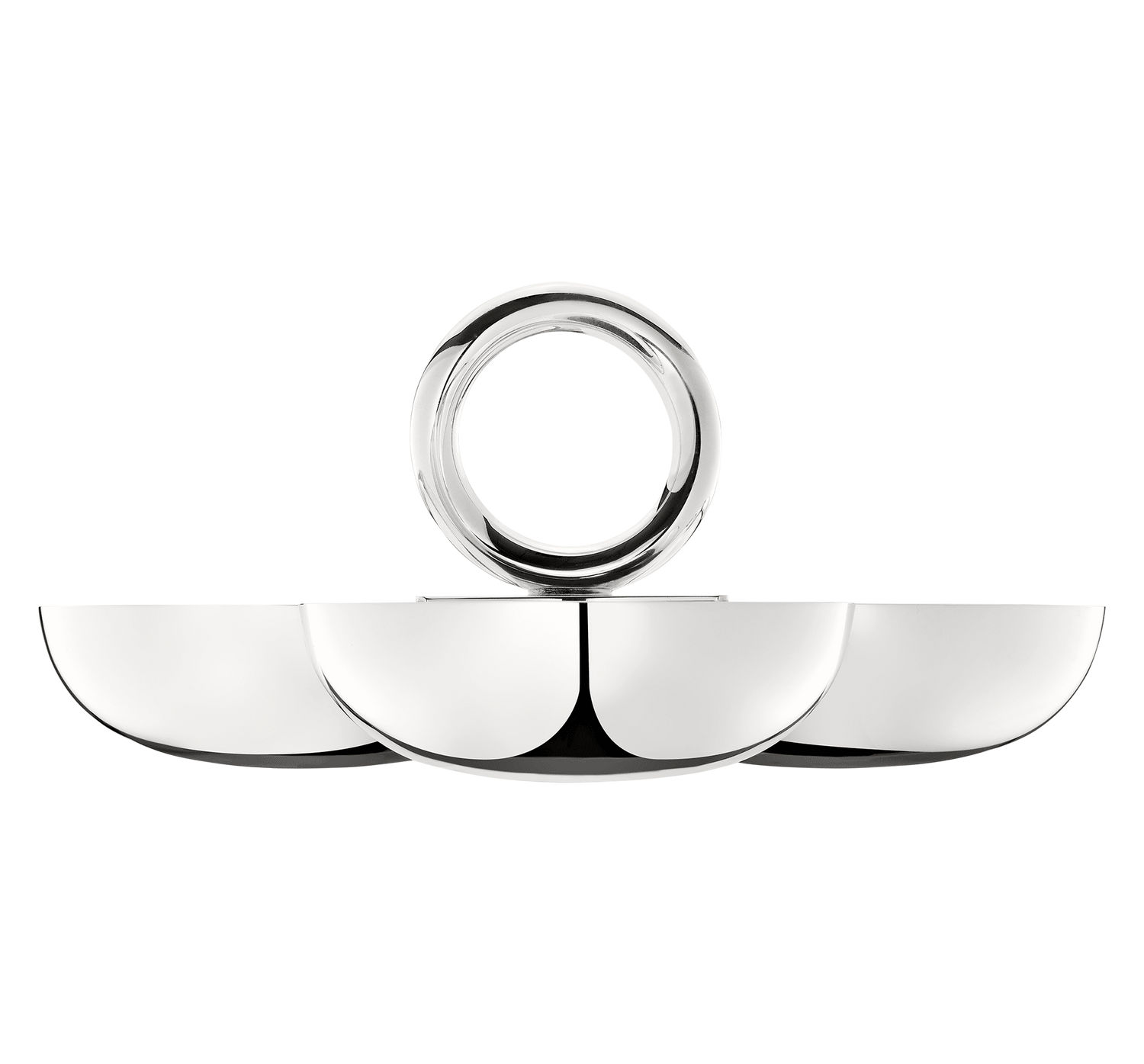 Christofle Vertigo Small Silver-Plated 3-Bowl Snack Dish