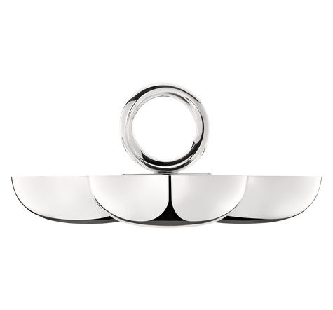 Christofle Vertigo Small Silver-Plated 3-Bowl Snack Dish