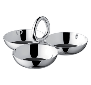 Christofle Vertigo Medium Silver-Plated 3-Bowl Snack Dish