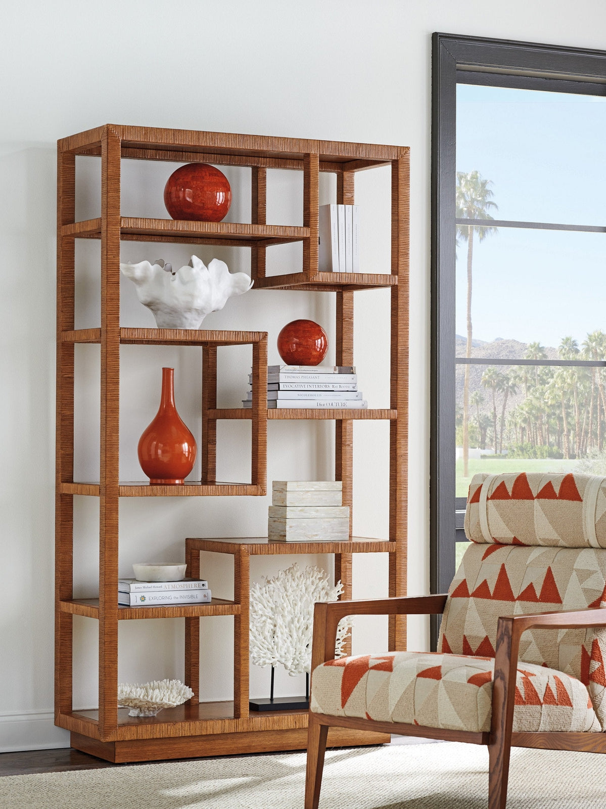 Tommy Bahama Home Palm Desert Bryce Raffia Etagere
