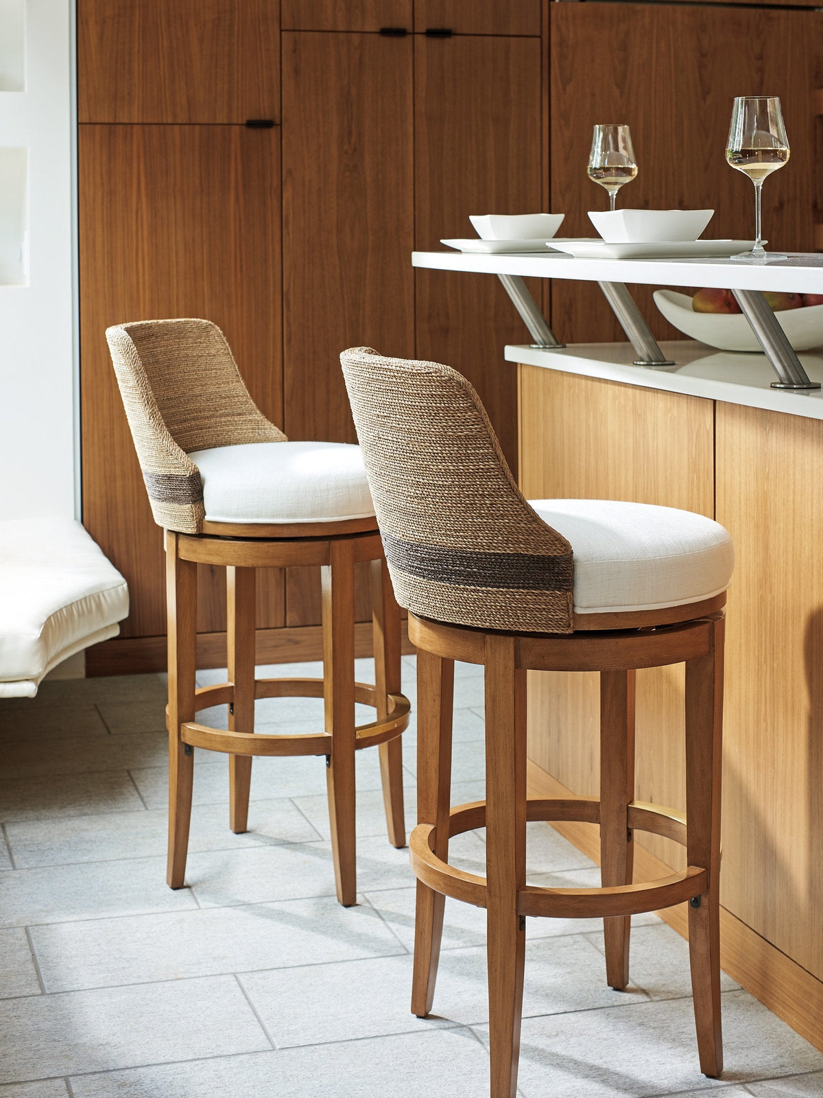 Tommy Bahama Home Palm Desert Kipton Swivel Bar Stool