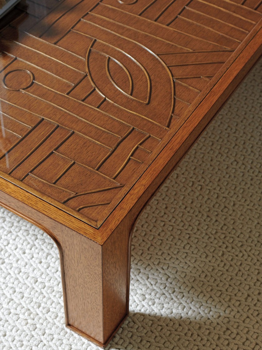 Tommy Bahama Home Palm Desert Redford Square Rattan Cocktail Table