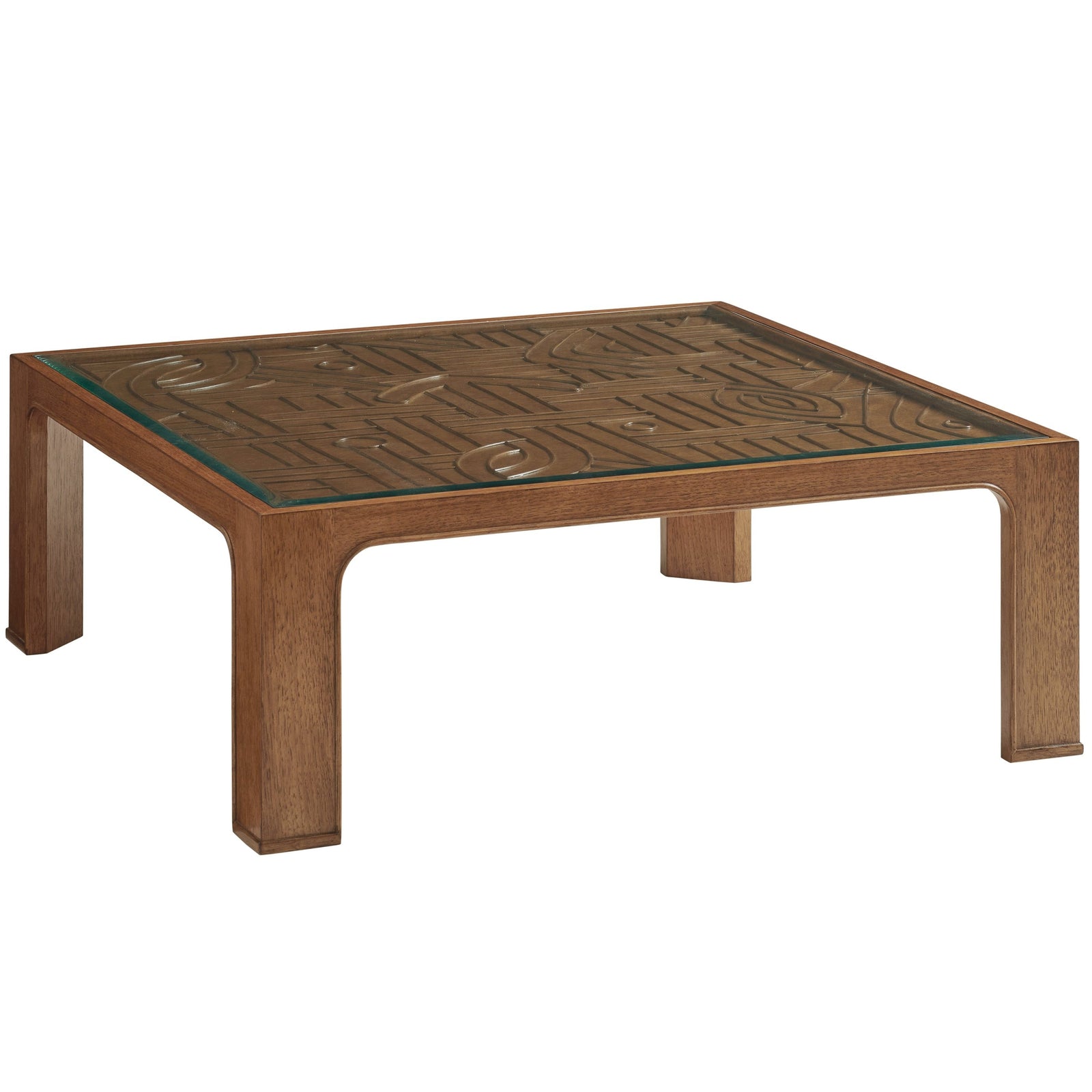 Tommy Bahama Home Palm Desert Redford Square Rattan Cocktail Table