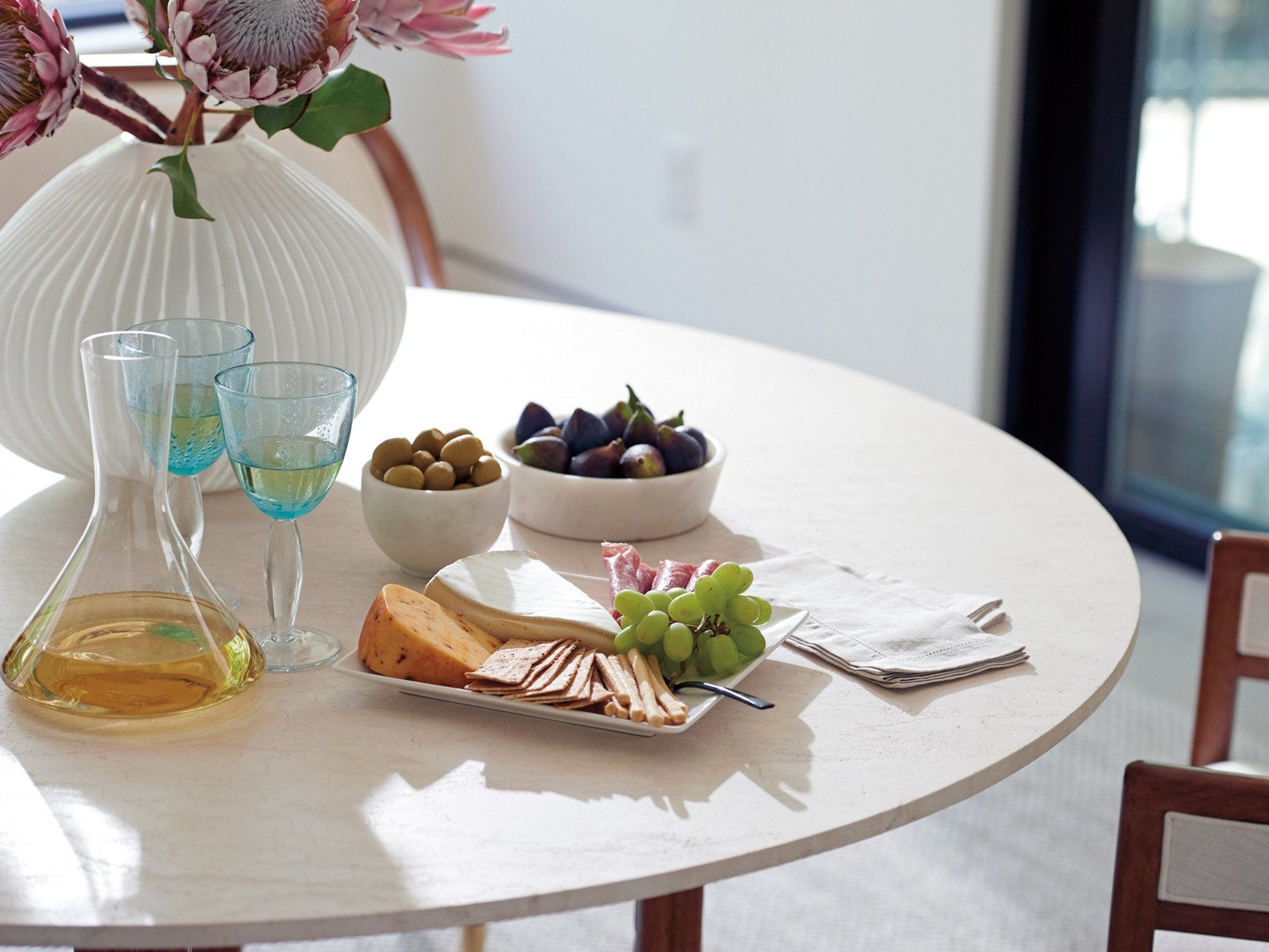 Tommy Bahama Home Palm Desert Woodard Marble Top Dining Table