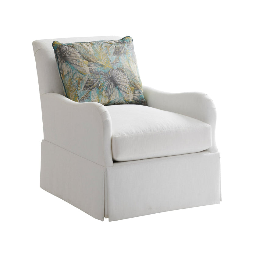 Tommy Bahama Home Upholstery Palm Desert Palm Frond Swivel Chair