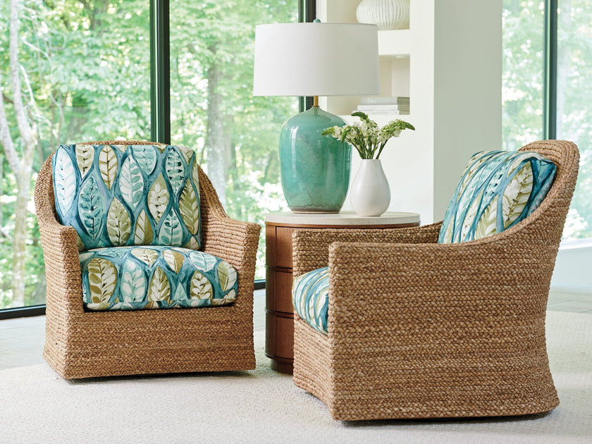 Tommy Bahama Home Upholstery Palm Desert Soren Swivel Chair