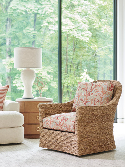 Tommy Bahama Home Upholstery Palm Desert Soren Swivel Chair