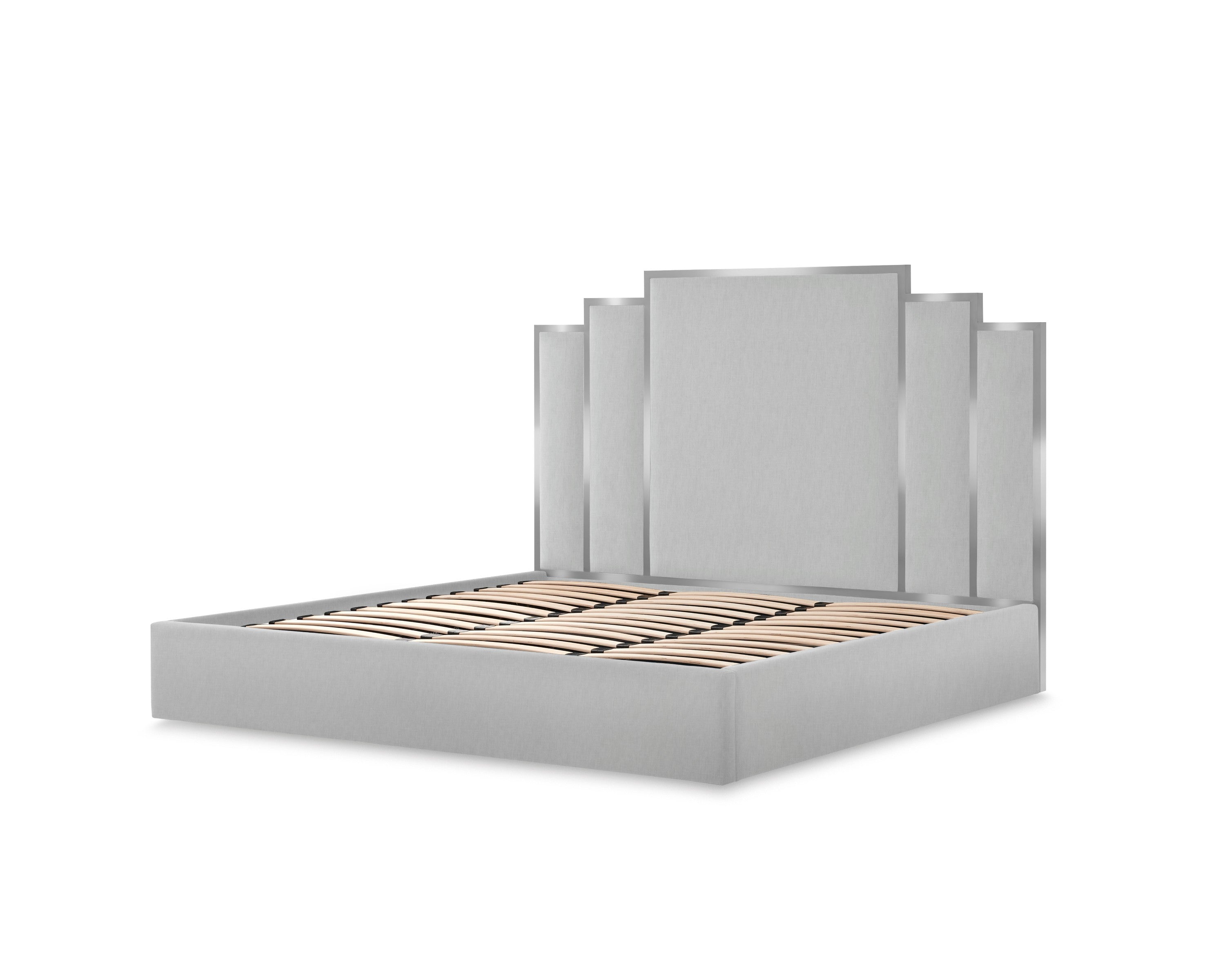 Michael Amini Tulip King Lift Up Storage Bed - Gray