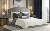 Michael Amini Tulip King Lift Up Storage Bed - Gray