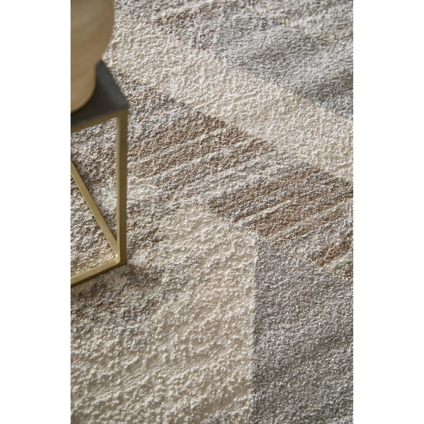 Feizy Vancouver 39NRF Modern Geometric Rug in Tan/Brown/Ivory