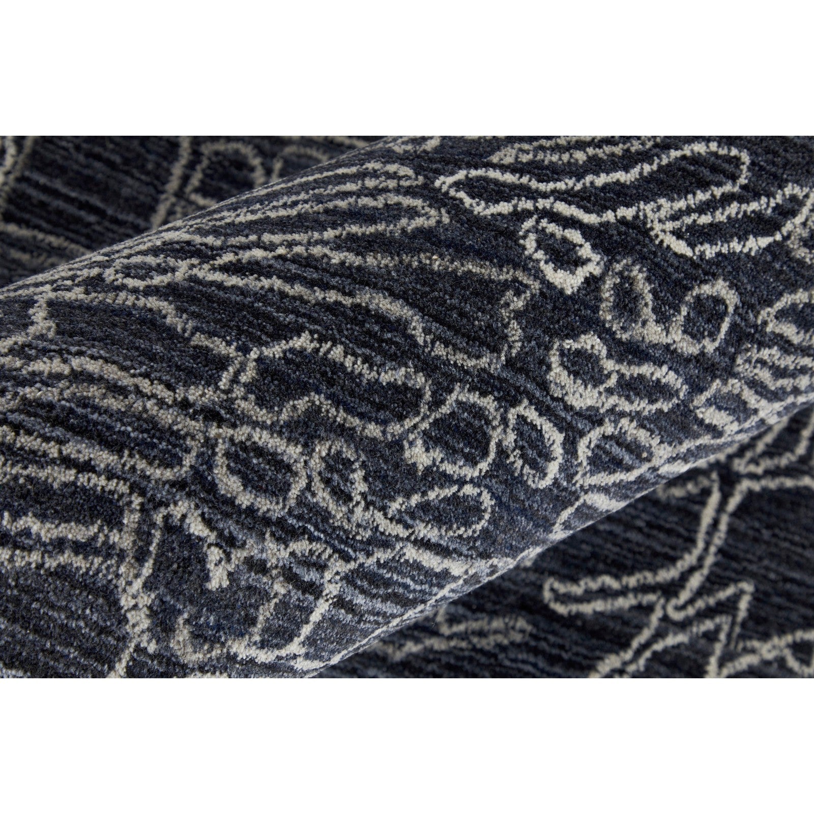 Feizy Whitton 8891F Modern Abstract Rug in Black/Gray/Ivory