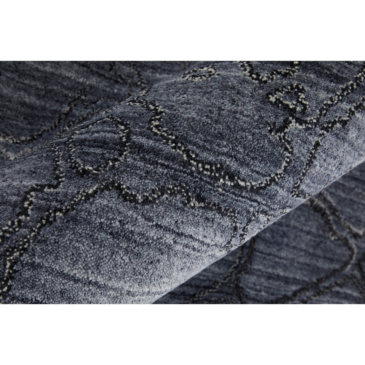 Feizy Whitton 8892F Modern Abstract Rug in Gray/Blue