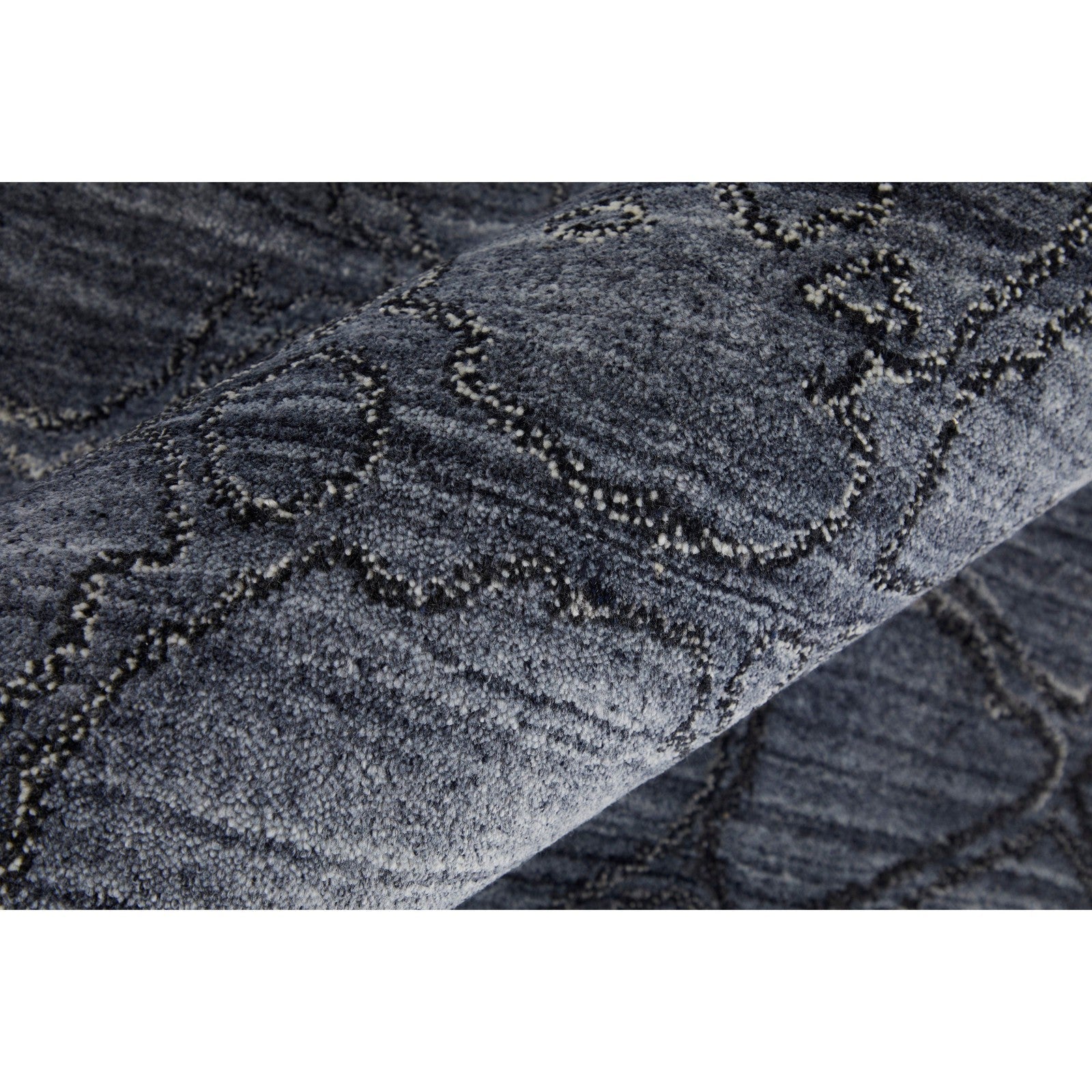 Feizy Whitton 8892F Modern Abstract Rug in Gray/Blue