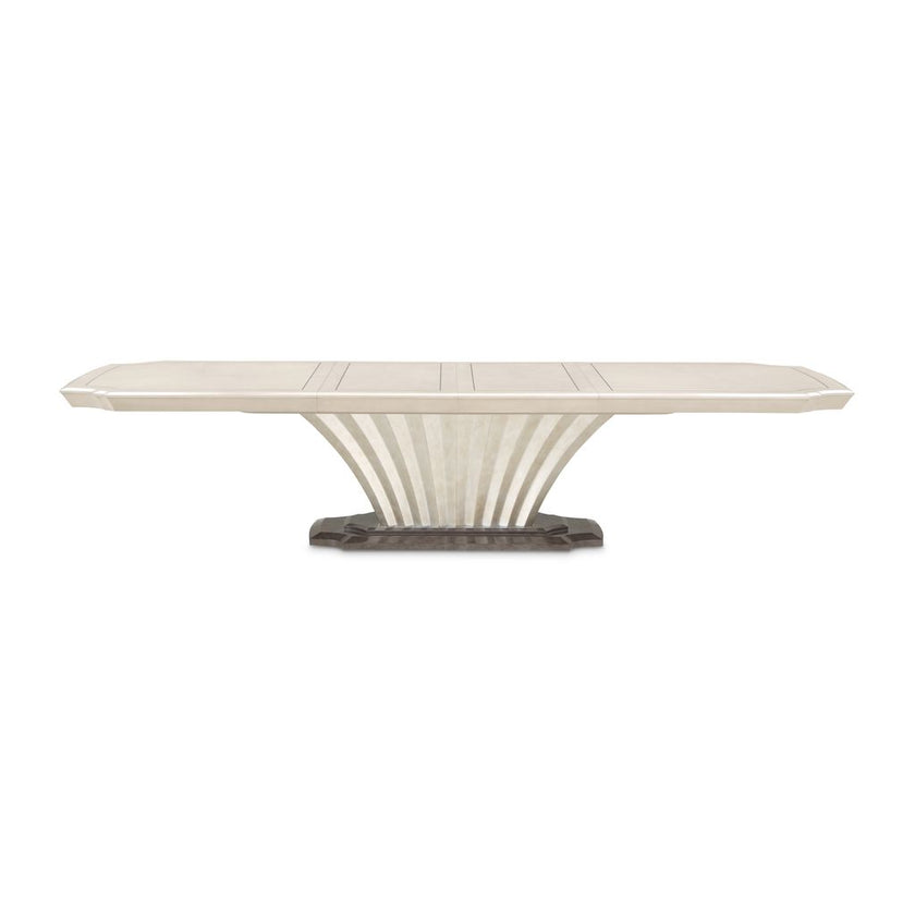 Michael Amini Fantosini Pedestal Dining Table - Silver Mist