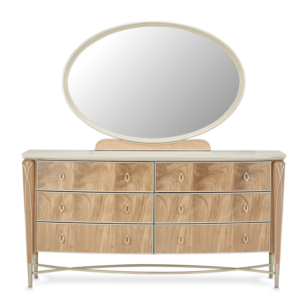 Michael Amini Villa Cherie Dresser and Mirror
