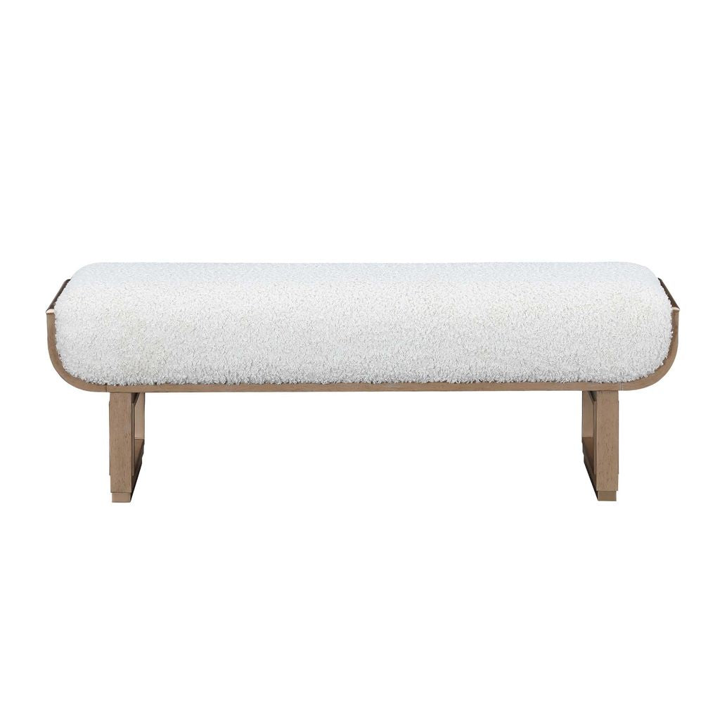 Michael Amini West Kensington Accent Bench - Sea Salt Caramel