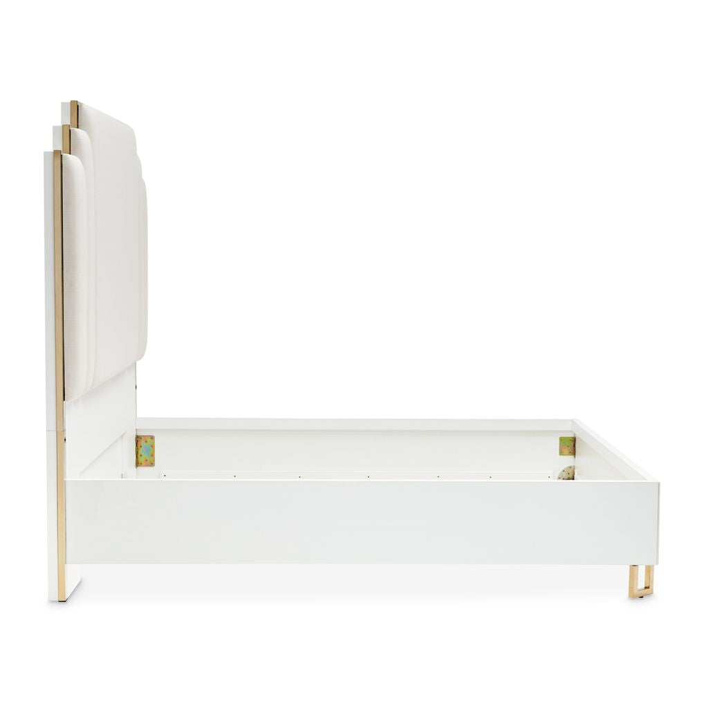 Michael Amini Palm Gate Upholstered Bed - Cloud White