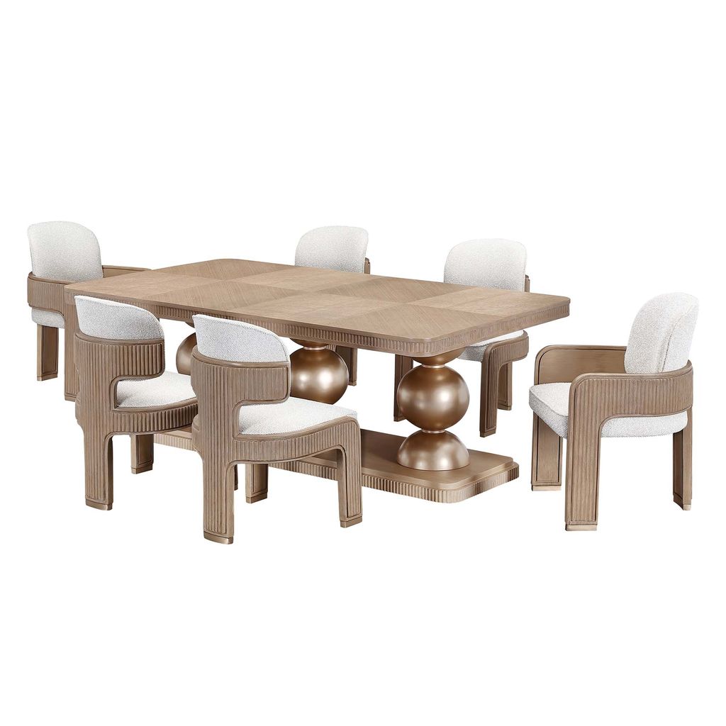 Michael Amini West Kensington Rectangular Dining Table - Sea Salt Caramel