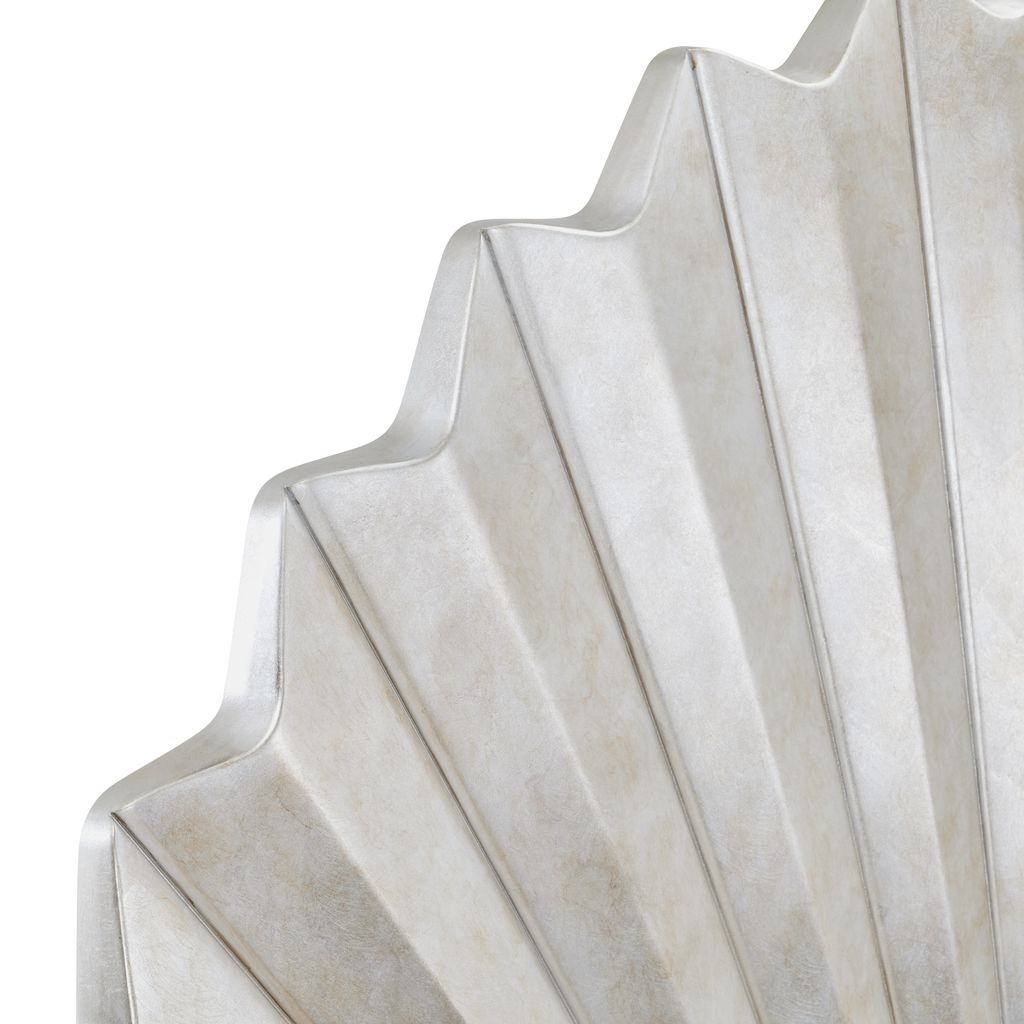 Michael Amini Fantosini King Fan Bed - Silver Leaf