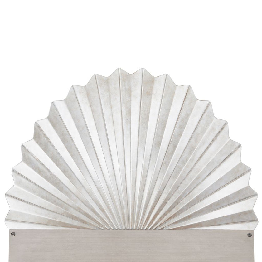 Michael Amini Fantosini King Fan Bed - Silver Leaf