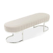 Michael Amini Orchid Velvet Accent Bench - Gray/Chrome
