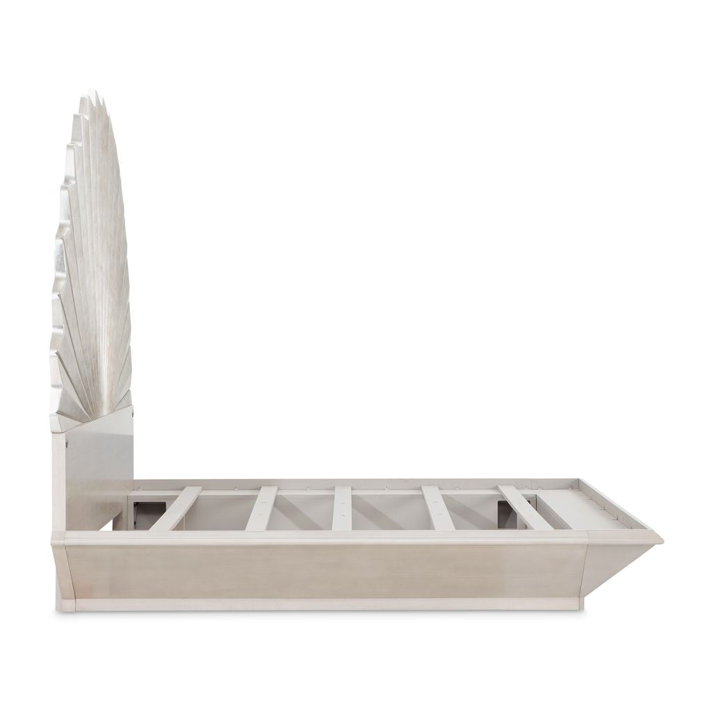 Michael Amini Fantosini King Fan Bed - Silver Leaf
