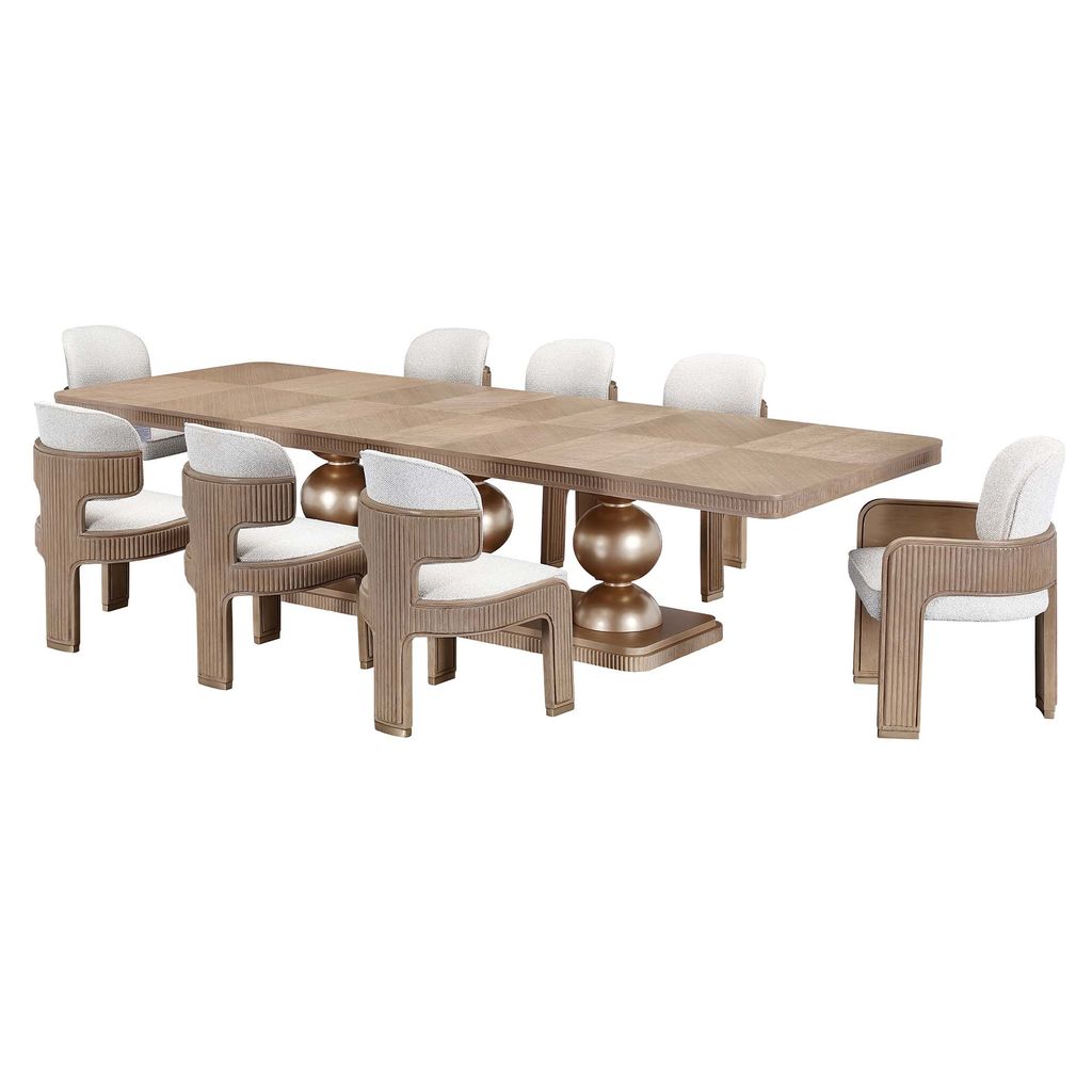 Michael Amini West Kensington Rectangular Dining Table - Sea Salt Caramel