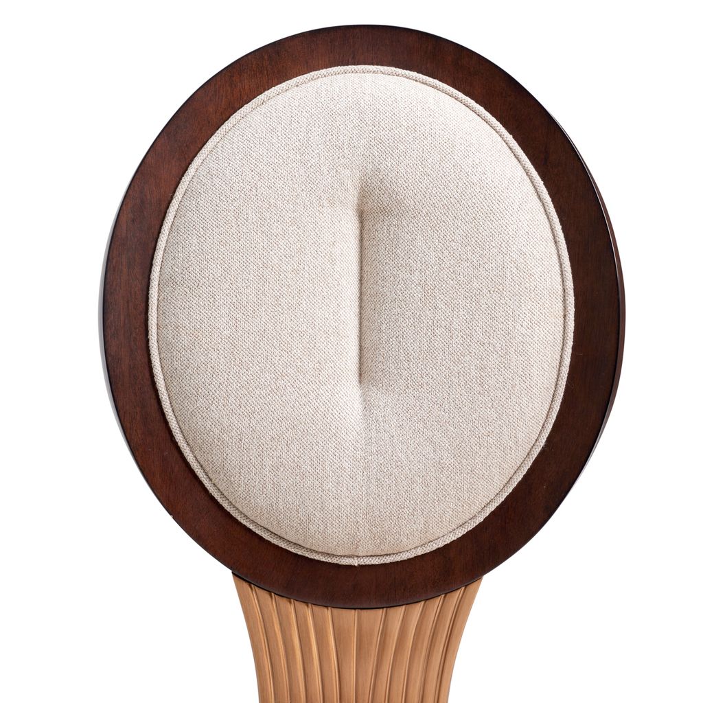 Michael Amini Camellia Field Dining Side Chair - Linen/Warm Pecan - Set of 2