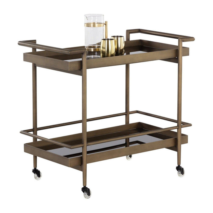 Sunpan Livingston Bar Cart - Antique Brass