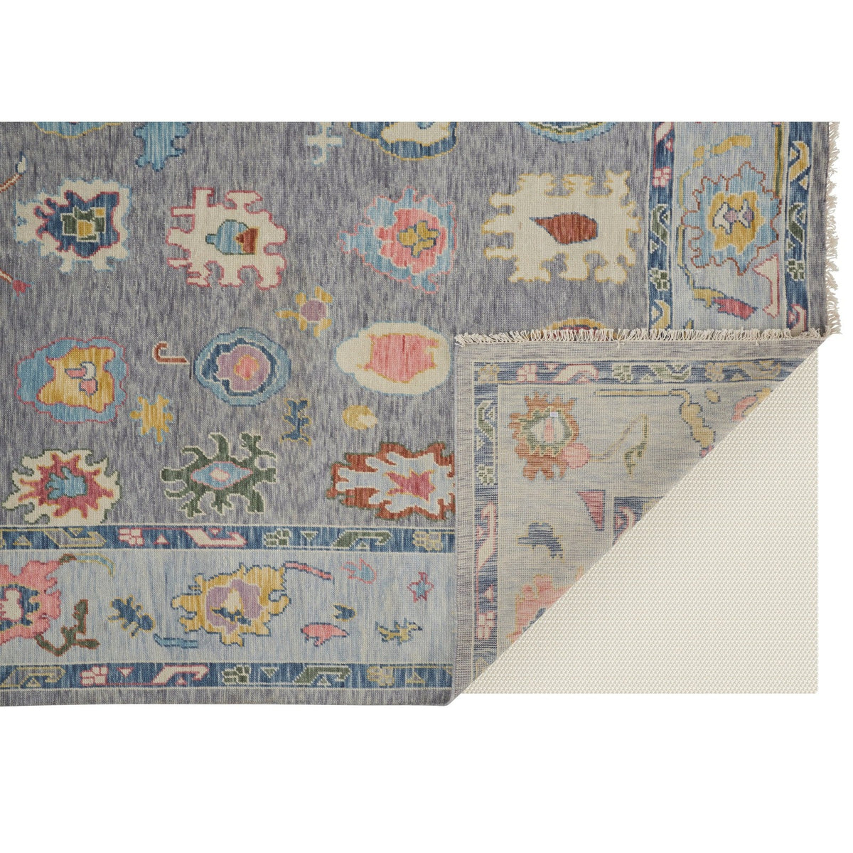 Feizy Karina 6792F Traditional Persian in Blue/Gray/Red