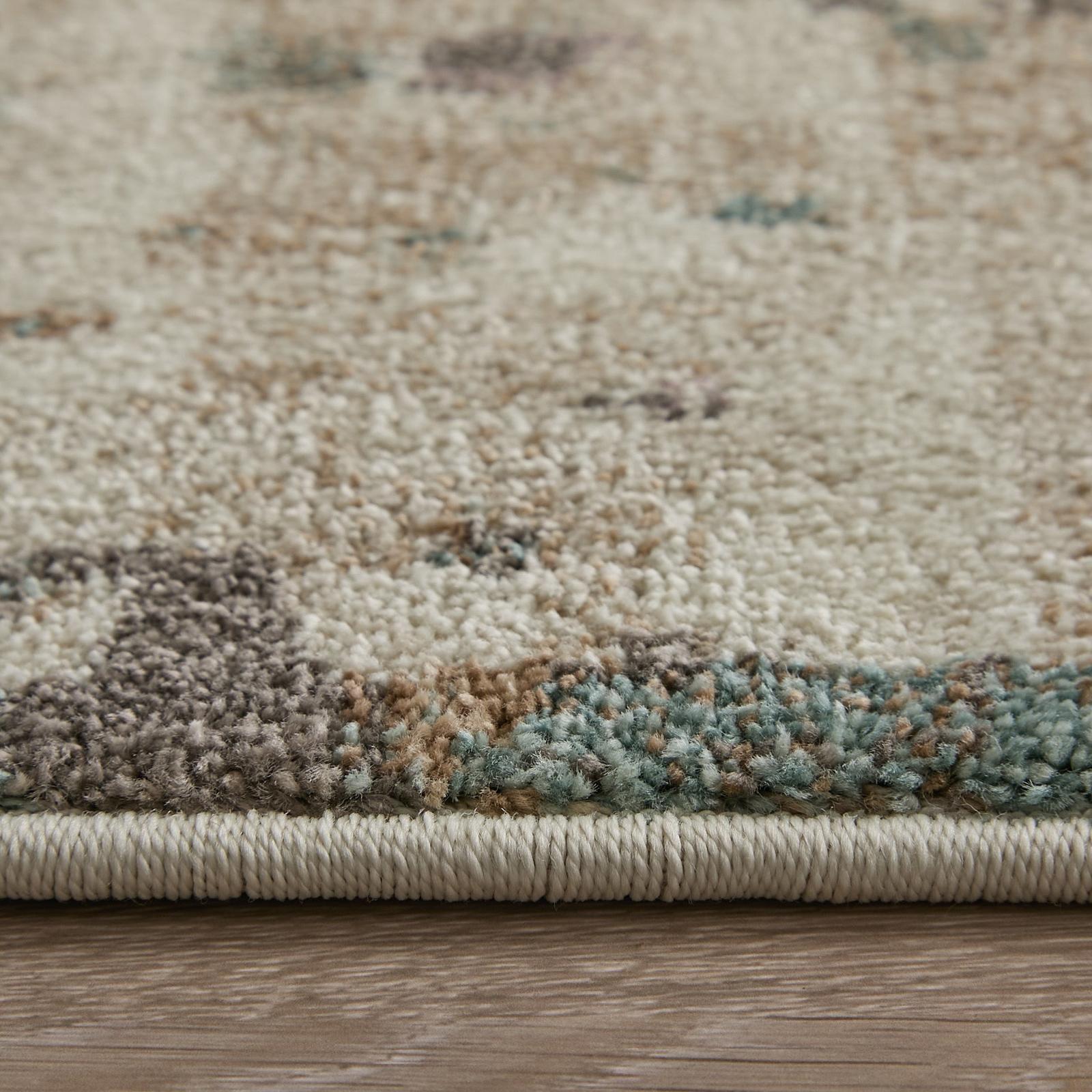 Feizy Eden 39QRF Modern Abstract Rug in Ivory/Blue/Purple