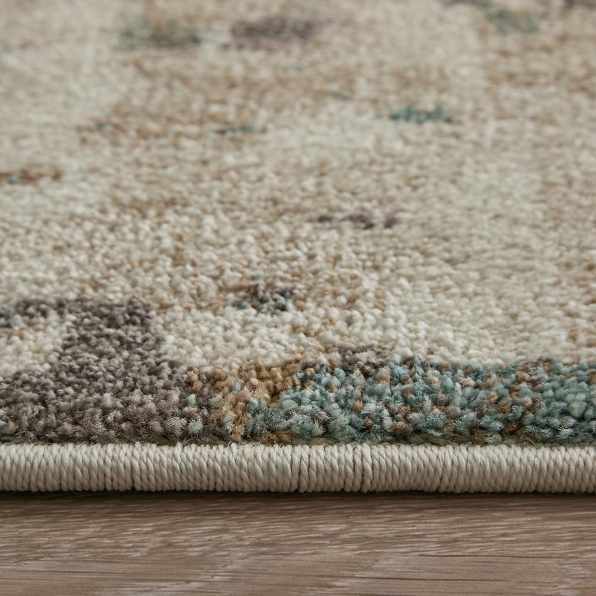 Feizy Eden 39QRF Modern Abstract Rug in Ivory/Blue/Purple