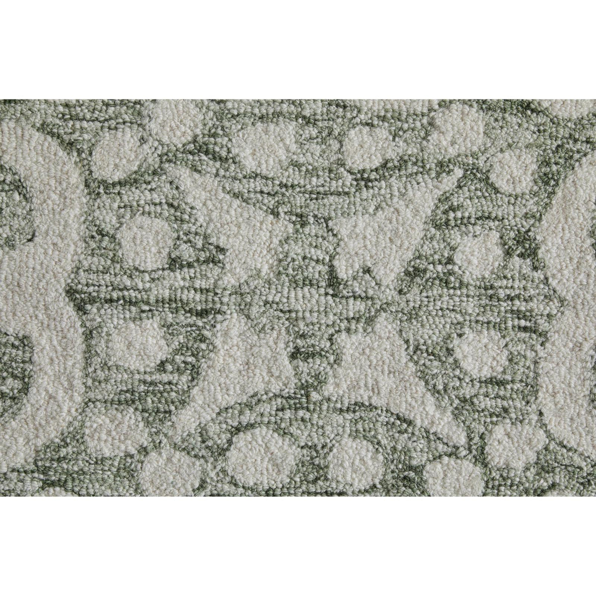 Feizy Belfort 8A28F Traditional Floral & Botanical Rug in Ivory/Green