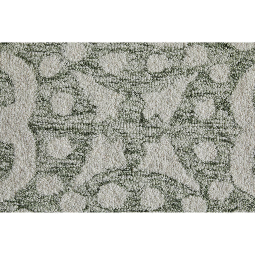 Feizy Belfort 8A28F Traditional Floral & Botanical Rug in Ivory/Green