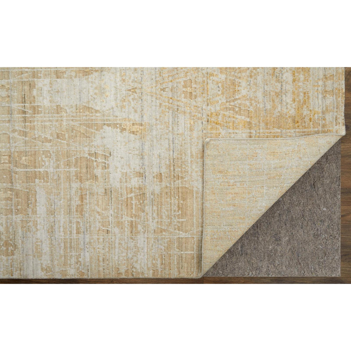 Feizy Eastfield 69FPF Modern Abstract Rug in Yellow/Ivory/Gold