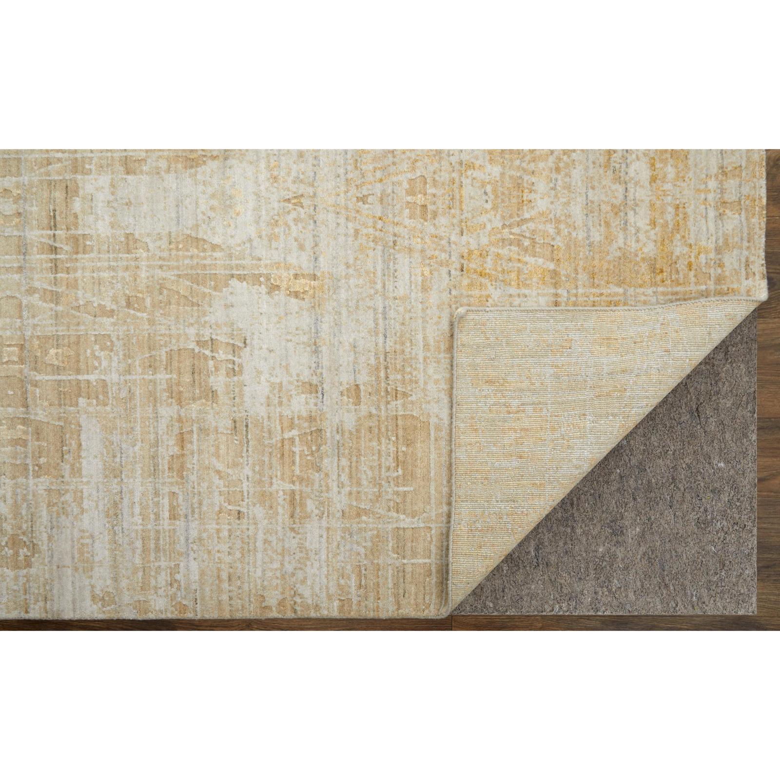 Feizy Eastfield 69FPF Modern Abstract Rug in Yellow/Ivory/Gold