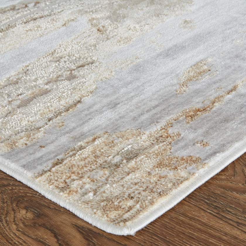 Feizy Laina 39G5F Transitional Abstract in Tan/Ivory