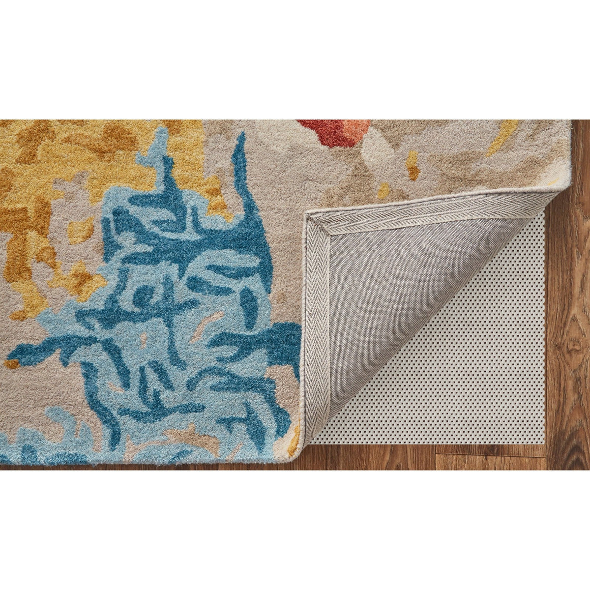 Feizy Everley 8646F Modern Abstract in Ivory/Yellow/Blue