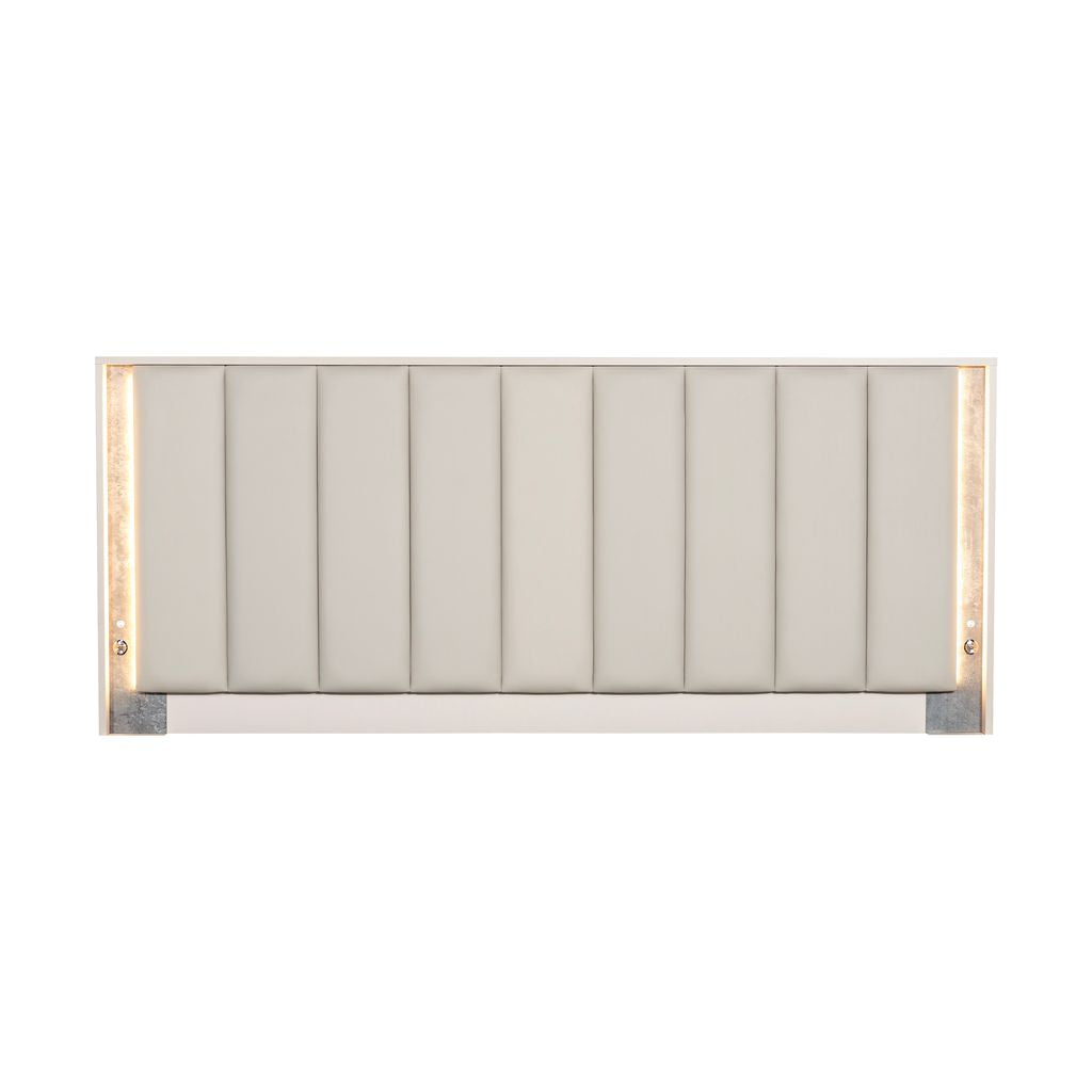 Michael Amini Pavira Bed with LED Lights - Stone
