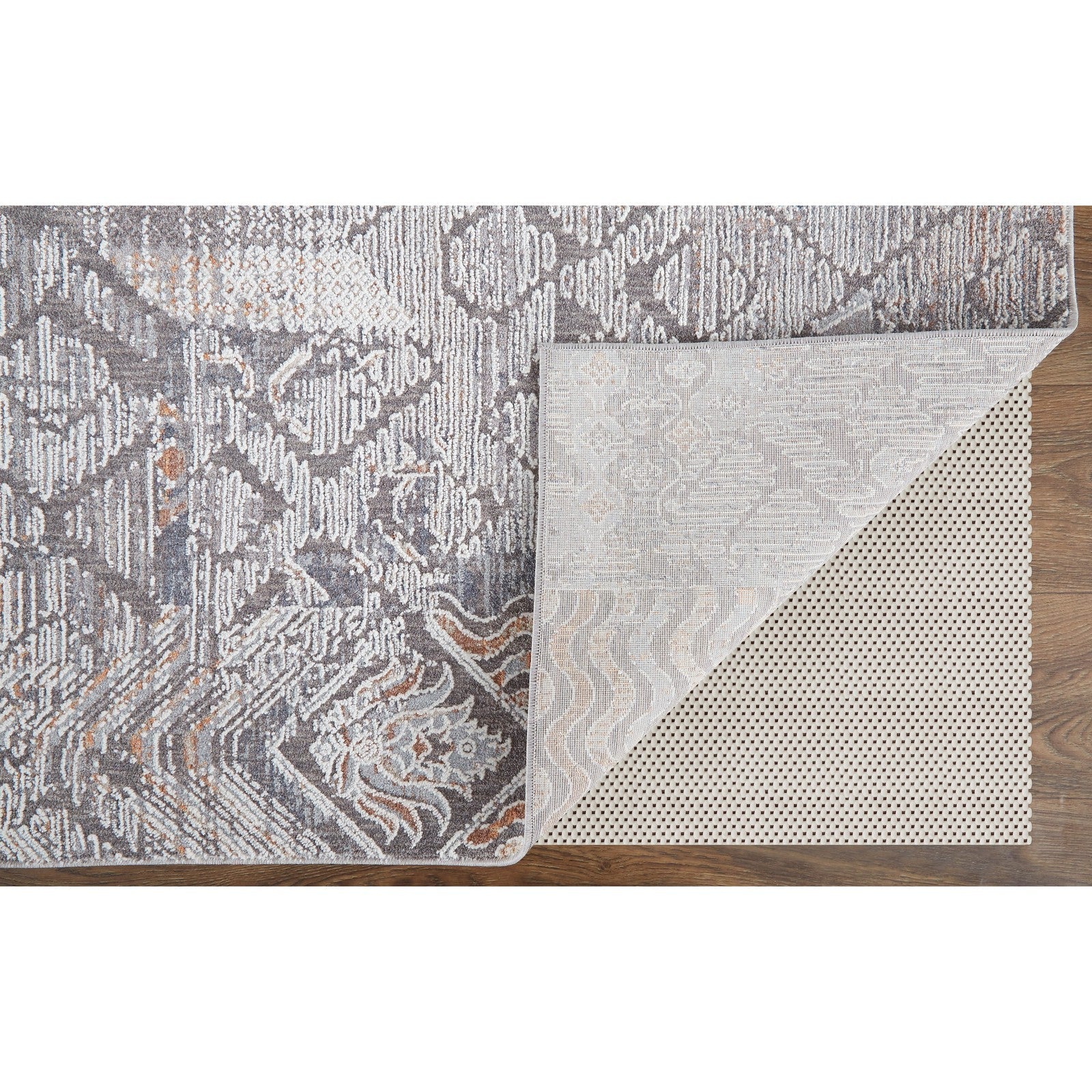 Feizy Francisco 39GGF Transitional Abstract in Ivory/Gray